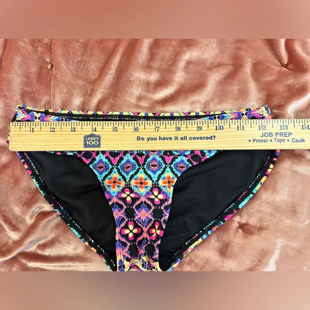 Low Rise Bikini Set Black High Neck‎ Macrame Tribal xsmall / small